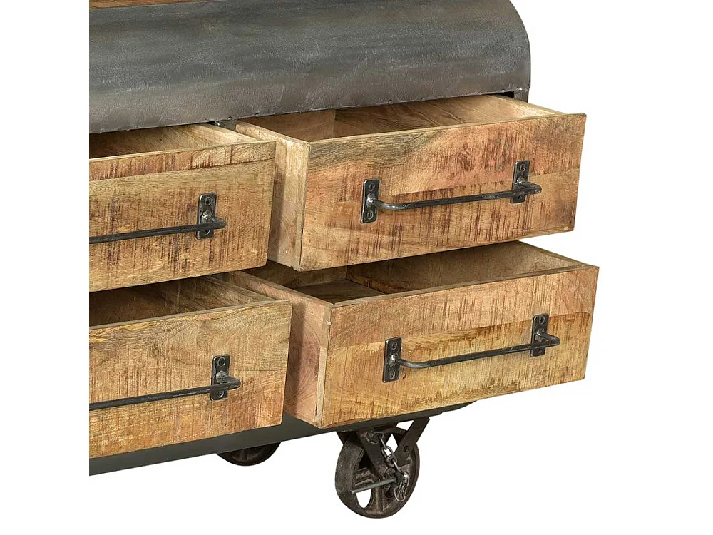 Esszimmersideboard im Industry und Loft Stil sechs Schubladen