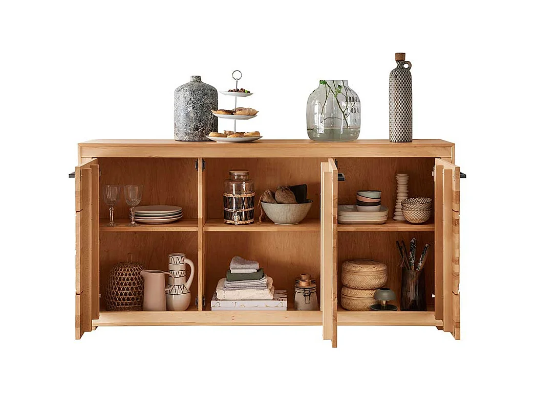 Esszimmersideboard massiv aus Kernbuche Hirnholz Einlagen