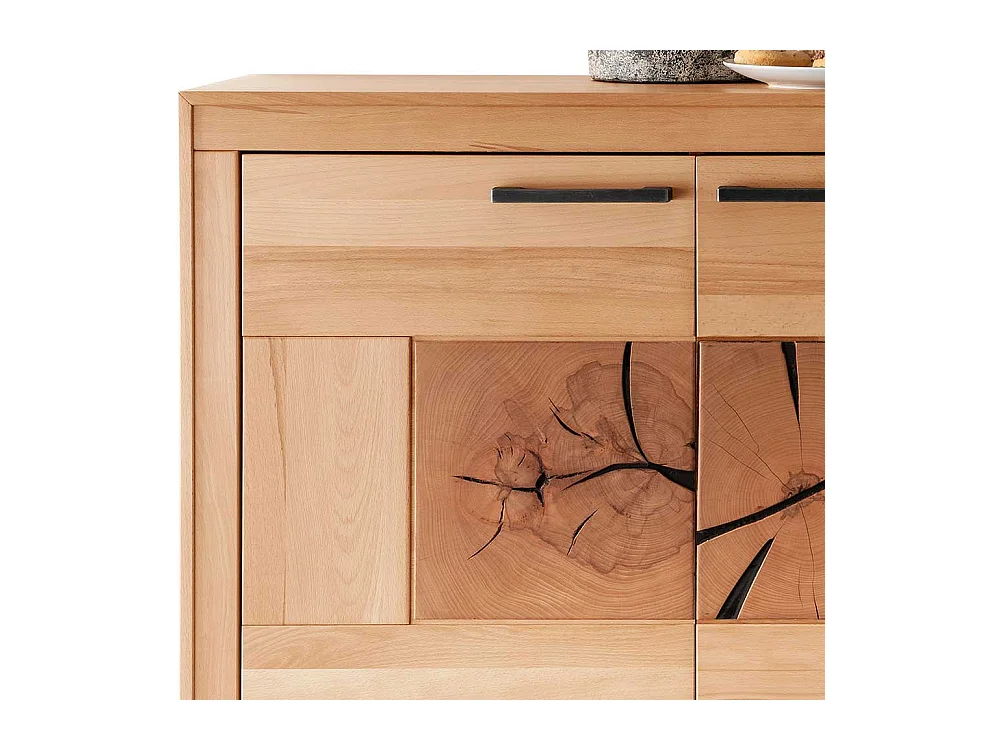 Esszimmersideboard massiv aus Kernbuche Hirnholz Einlagen