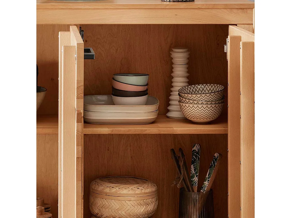 Esszimmersideboard massiv aus Kernbuche Hirnholz Einlagen