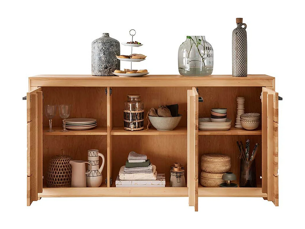 Esszimmersideboard massiv aus Kernbuche Hirnholz Einlagen