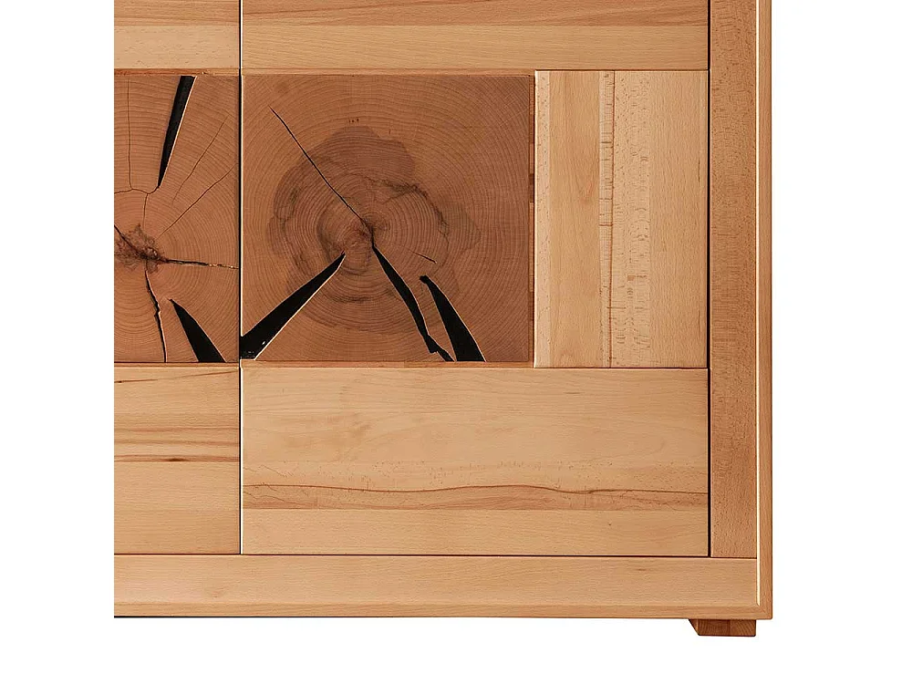 Esszimmersideboard massiv aus Kernbuche Hirnholz Einlagen