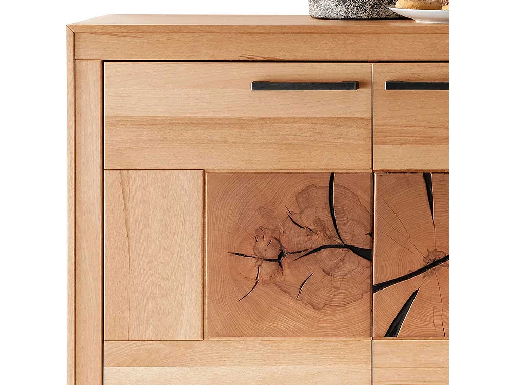 Esszimmersideboard massiv aus Kernbuche Hirnholz Einlagen