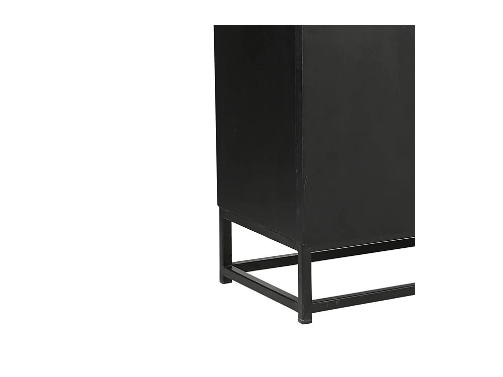Sideboard Massivholzkommode in Schwarz und Goldfarben