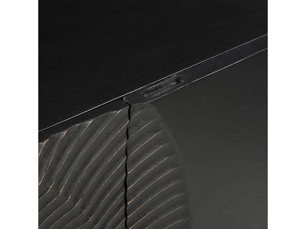 Sideboard Massivholzkommode in Schwarz und Goldfarben