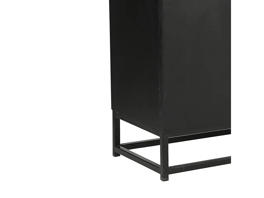 Sideboard Massivholzkommode in Schwarz und Goldfarben