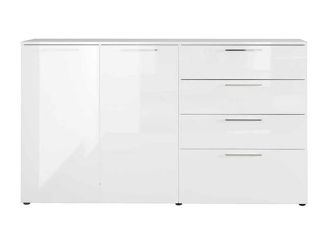 Esszimmersideboard in Weiß Hochglanz stoßfesten ABS Kanten