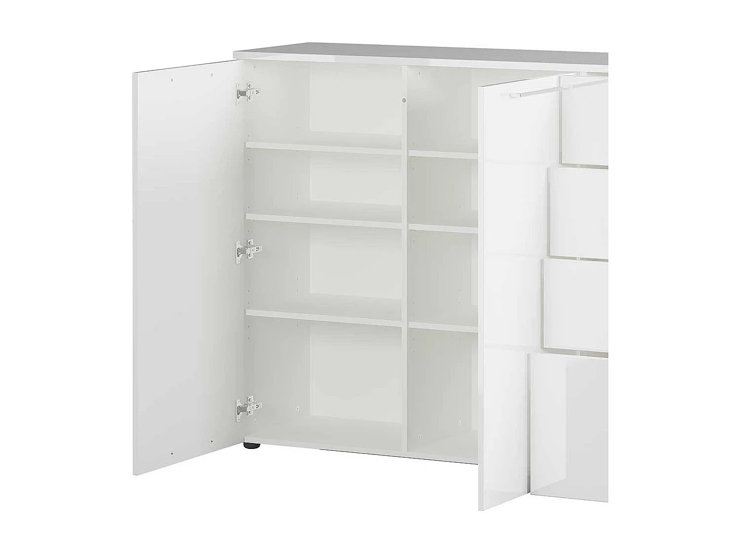 Esszimmersideboard in Weiß Hochglanz stoßfesten ABS Kanten