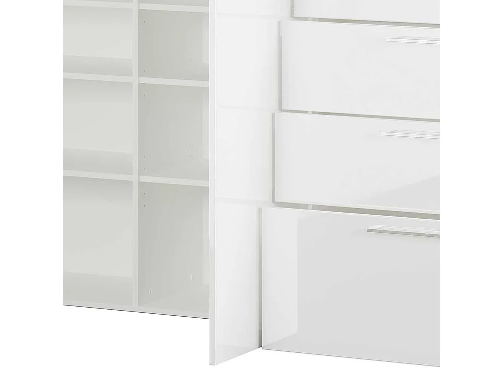 Esszimmersideboard in Weiß Hochglanz stoßfesten ABS Kanten