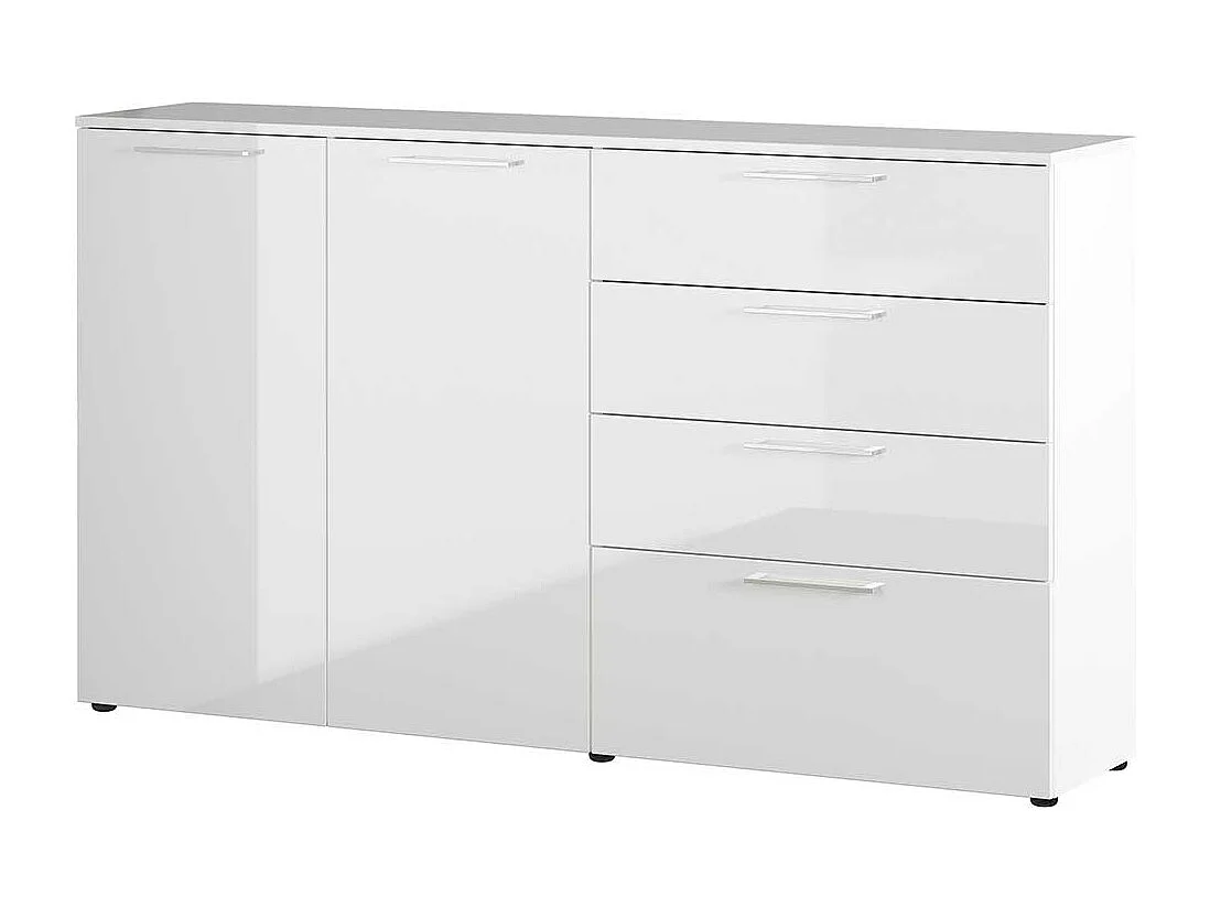 Esszimmersideboard in Weiß Hochglanz stoßfesten ABS Kanten