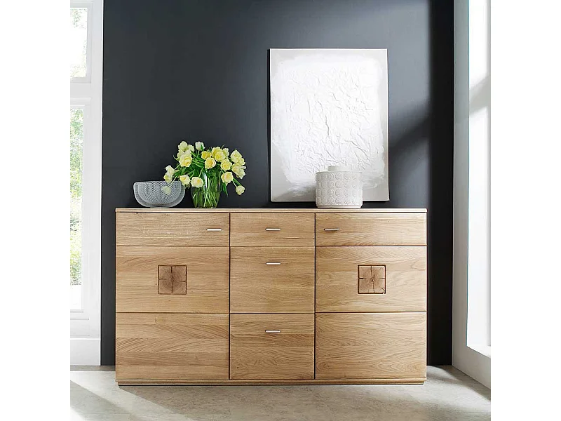 Wohnzimmer Sideboard aus Eiche Bianco 165 cm