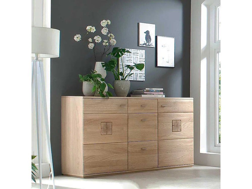 Wohnzimmer Sideboard aus Eiche Bianco 165 cm