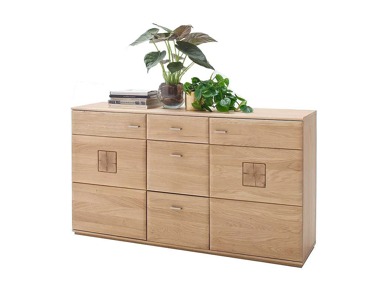 Wohnzimmer Sideboard aus Eiche Bianco 165 cm
