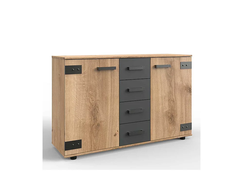 Esszimmersideboard im Industry und Loft Stil vier Schubladen