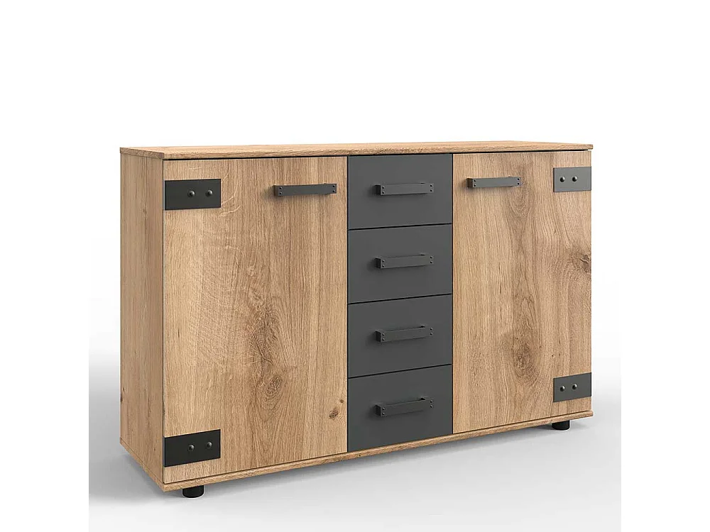 Esszimmersideboard im Industry und Loft Stil vier Schubladen