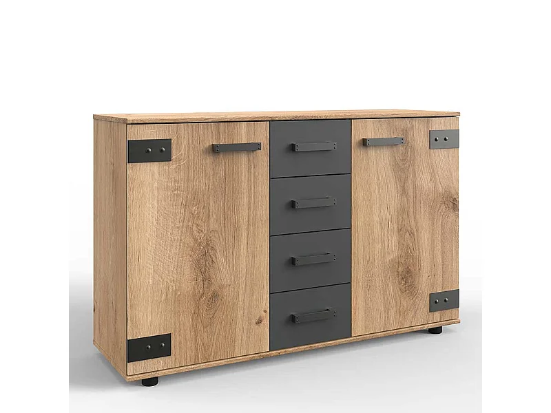 Esszimmersideboard im Industry und Loft Stil vier Schubladen