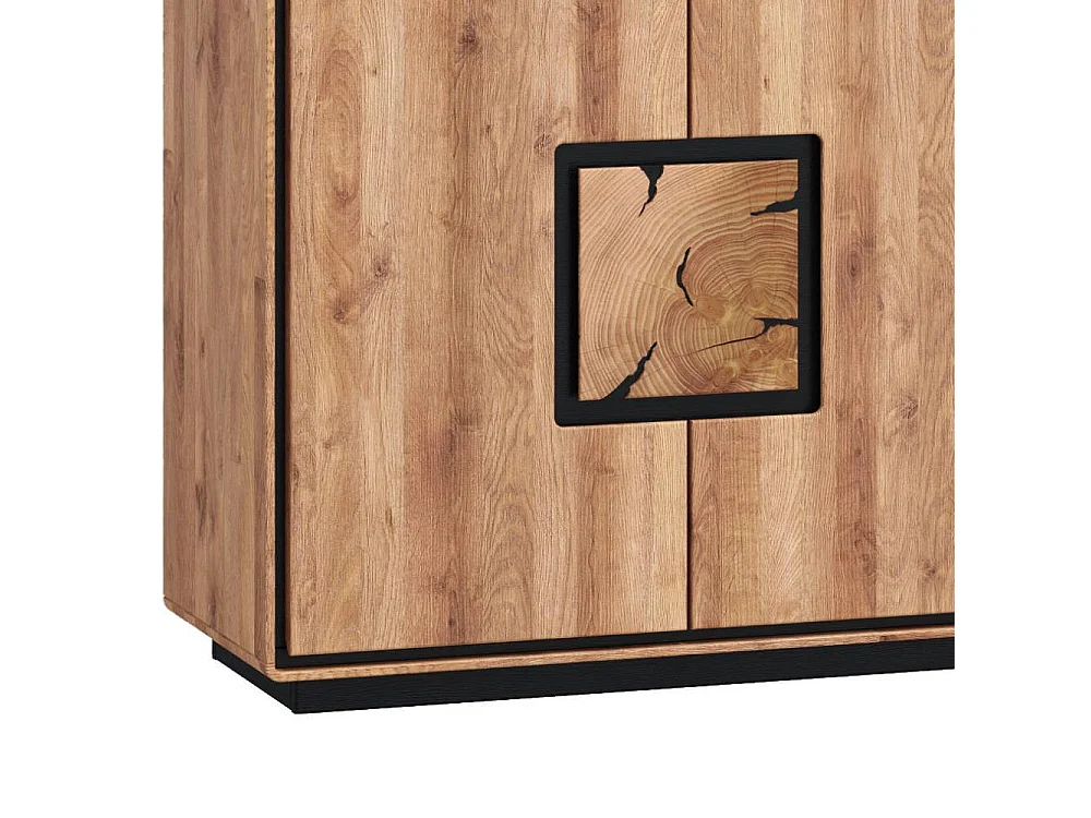 Sideboard Wohnzimmerkommode in Wildeichefarben mit drei Schubladen