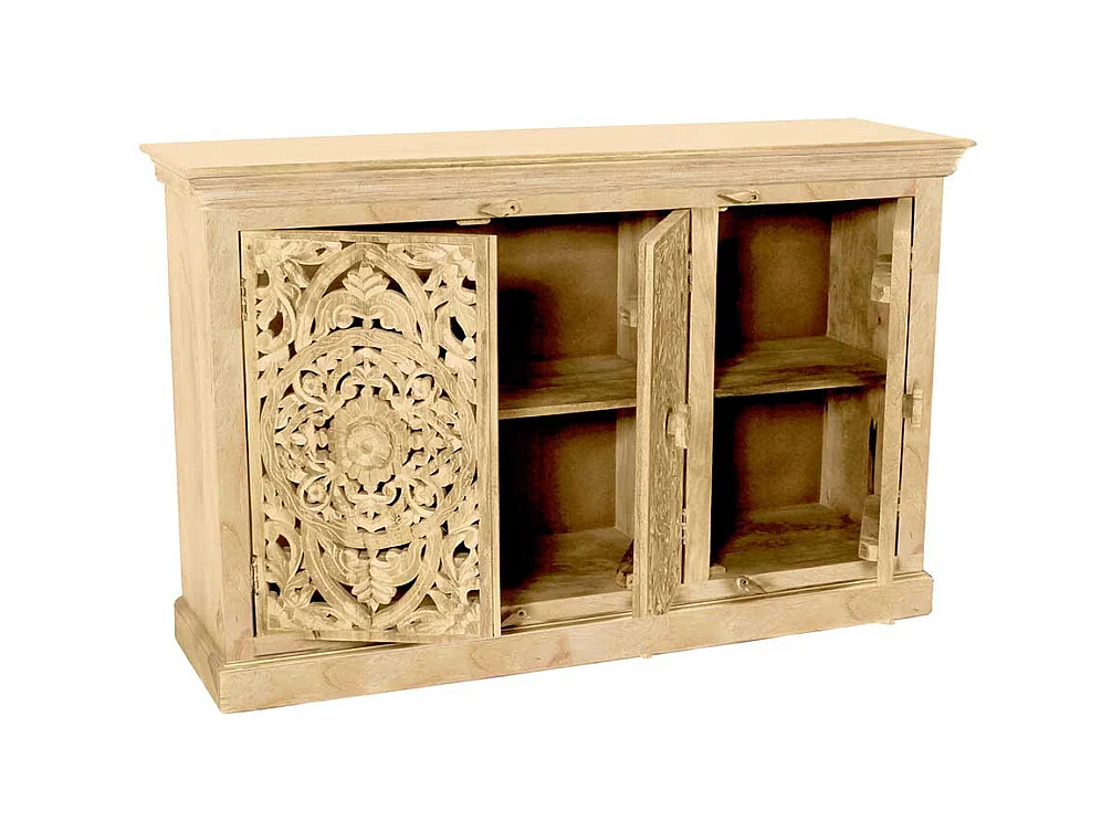 Esszimmer Sideboard in Mangobaum Sandfarben Vintage Look