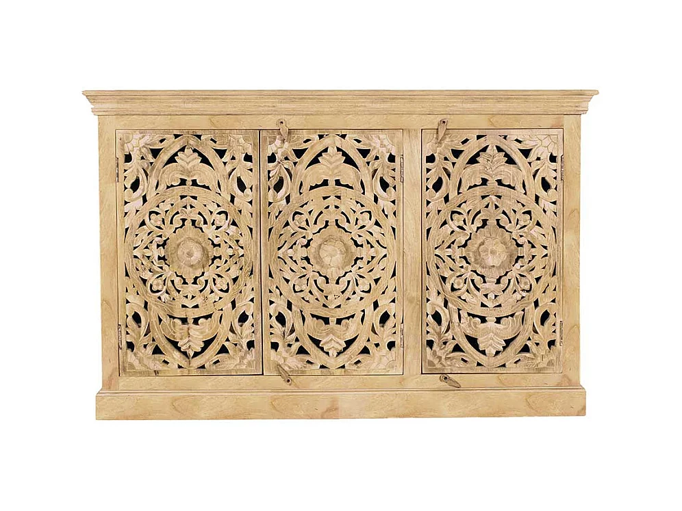 Esszimmer Sideboard in Mangobaum Sandfarben Vintage Look