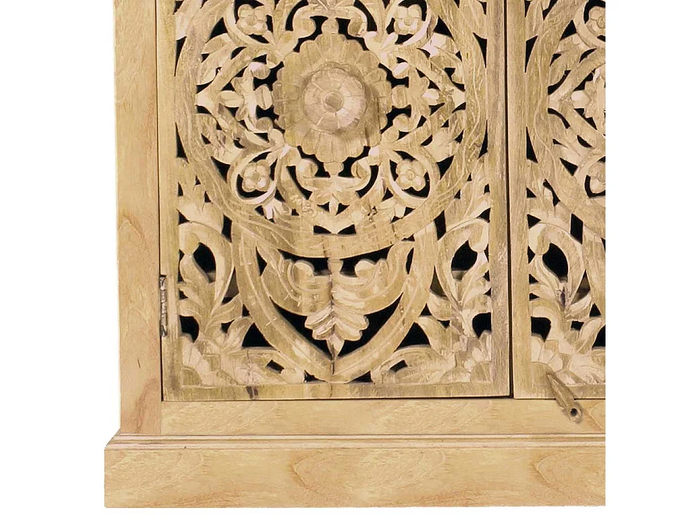 Esszimmer Sideboard in Mangobaum Sandfarben Vintage Look