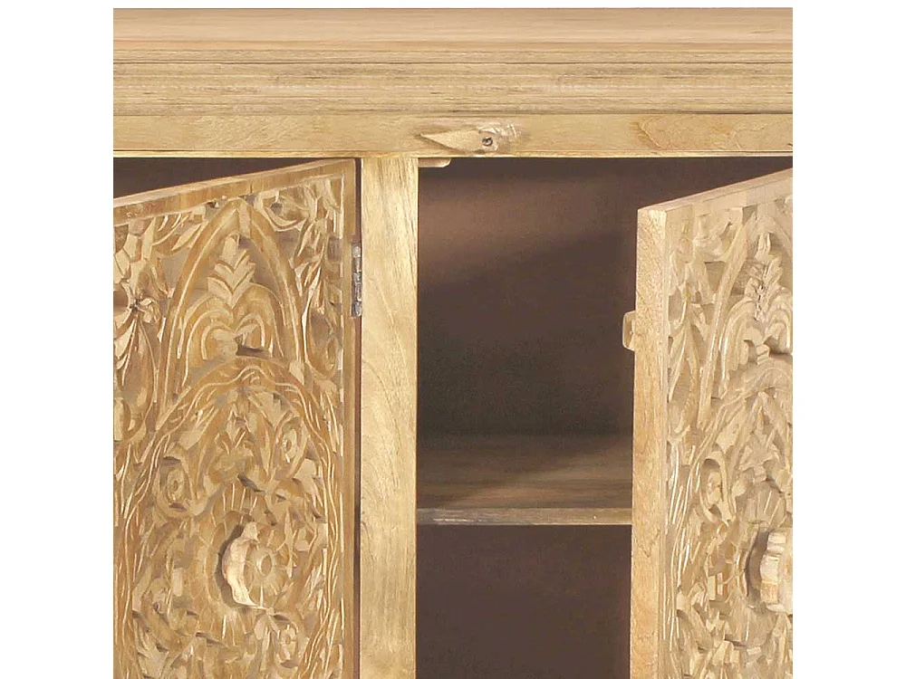 Esszimmer Sideboard in Mangobaum Sandfarben Vintage Look