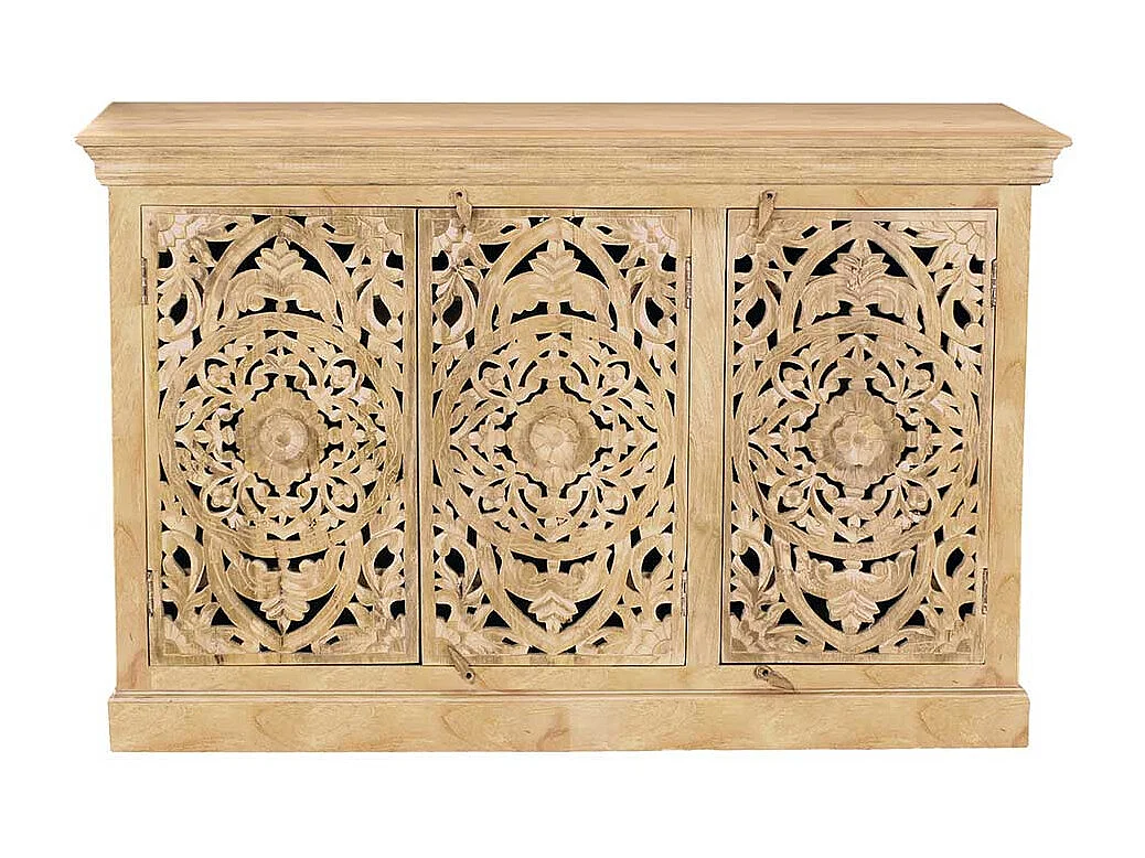 Esszimmer Sideboard in Mangobaum Sandfarben Vintage Look