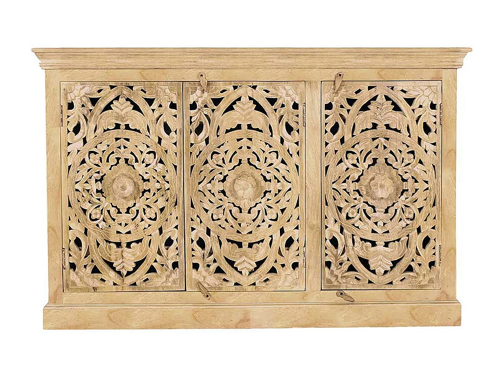 Esszimmer Sideboard in Mangobaum Sandfarben Vintage Look