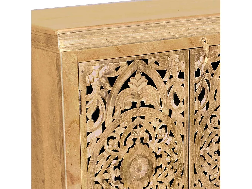 Esszimmer Sideboard in Mangobaum Sandfarben Vintage Look