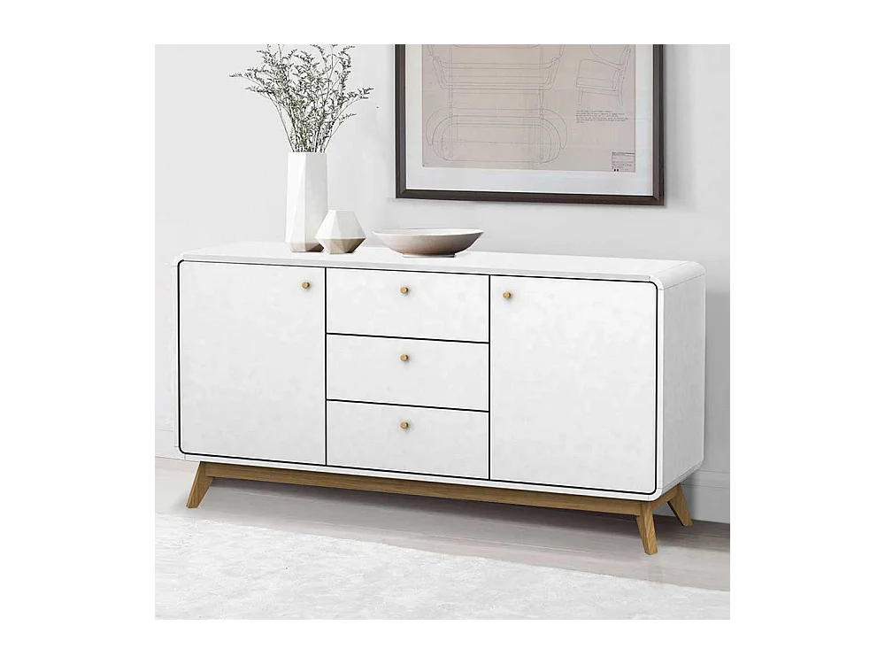 Weißes Sideboard im Skandi Design 140 cm breit