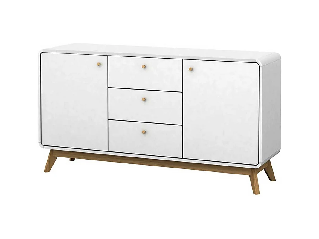 Weißes Sideboard im Skandi Design 140 cm breit