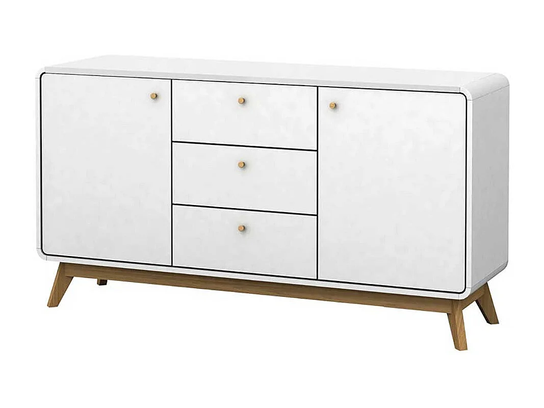 Weißes Sideboard im Skandi Design 140 cm breit