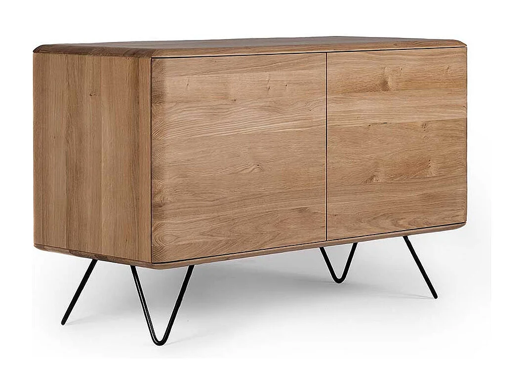 Eiche Bianco Sideboard aus Massivholz Vierfußgestell aus Metall
