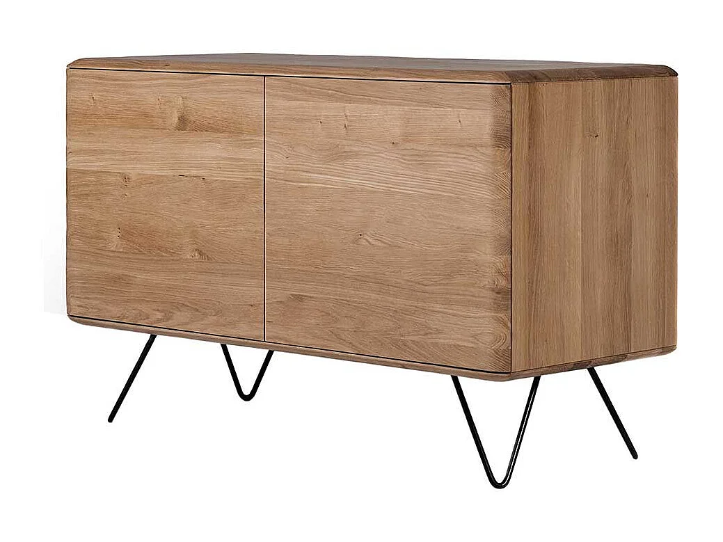 Eiche Bianco Sideboard aus Massivholz Vierfußgestell aus Metall
