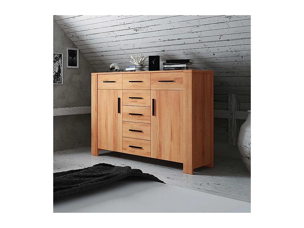 Wohnzimmer Sideboard aus Kernbuche Massivholz modern