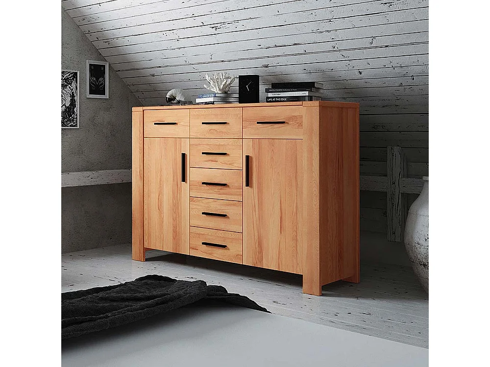 Wohnzimmer Sideboard aus Kernbuche Massivholz modern
