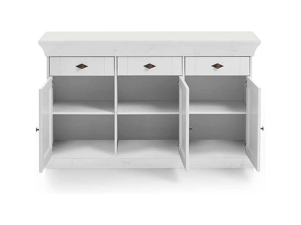 Esszimmer Anrichte in Weiß Kiefer massiv