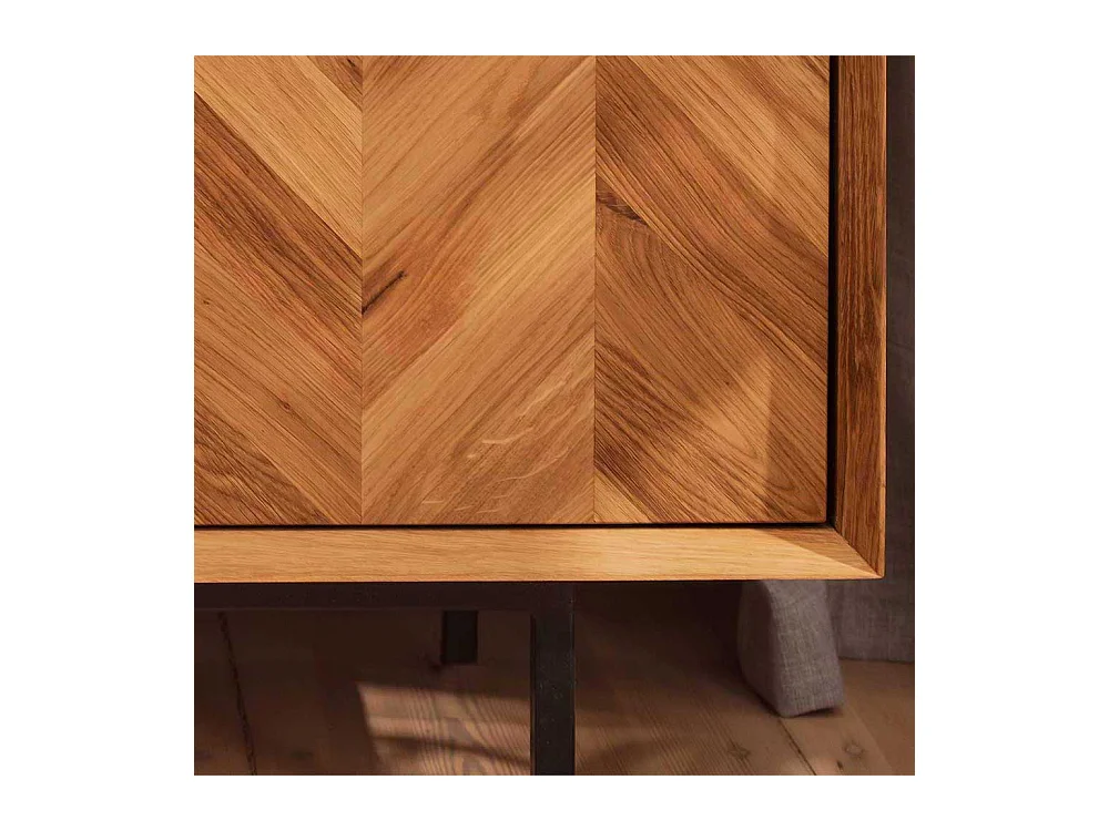 Massivholzkommode Skandistil in Wildeichefarben 144 cm breit