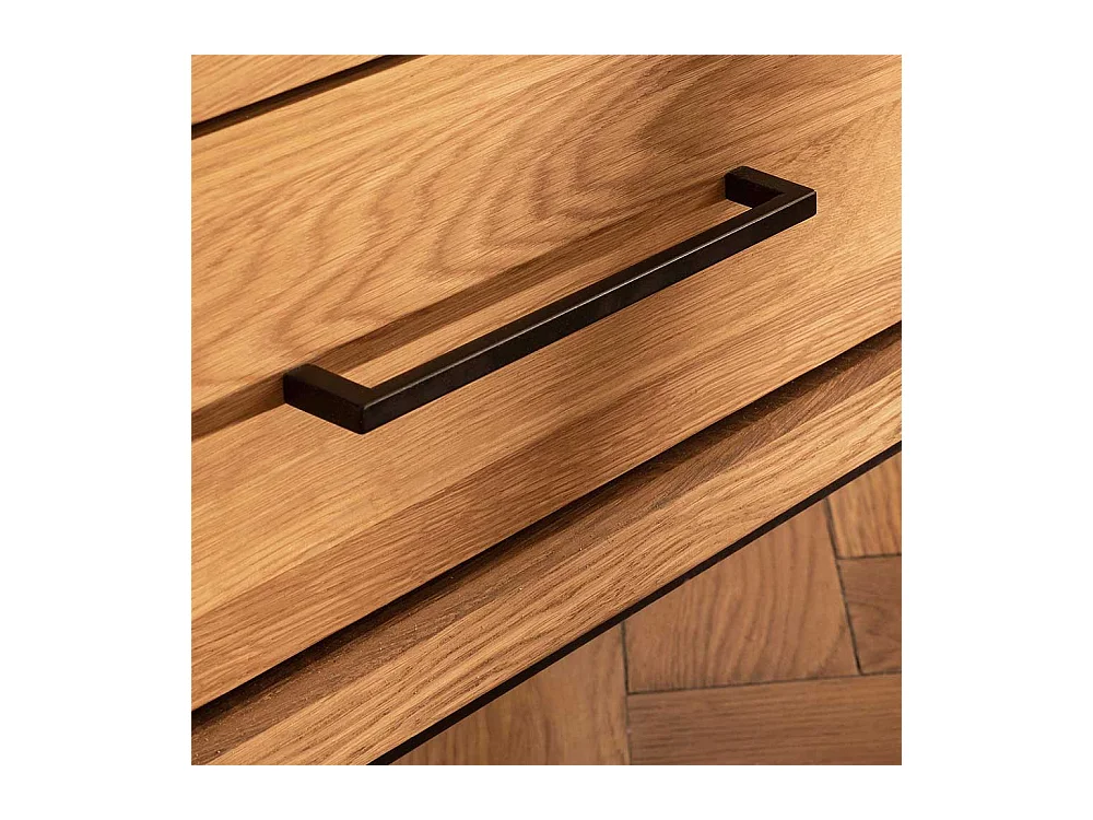 Massivholzkommode Skandistil in Wildeichefarben 144 cm breit