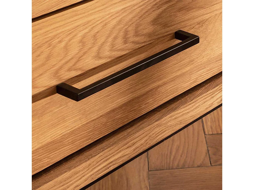 Massivholzkommode Skandistil in Wildeichefarben 144 cm breit