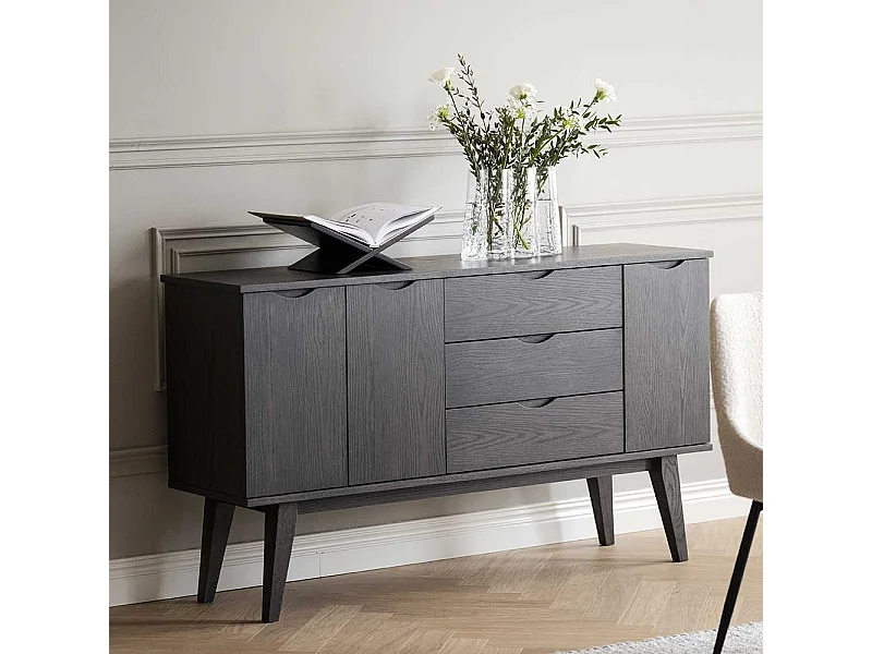 Skandi Sideboard in Eiche Dunkelbraun 150 cm breit