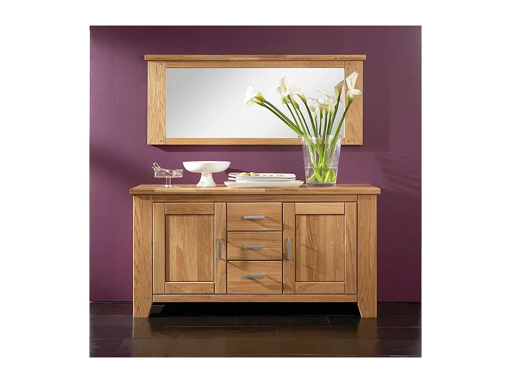 Vollholzkommode Wildeiche geölt drei Schubladen zwei Türen