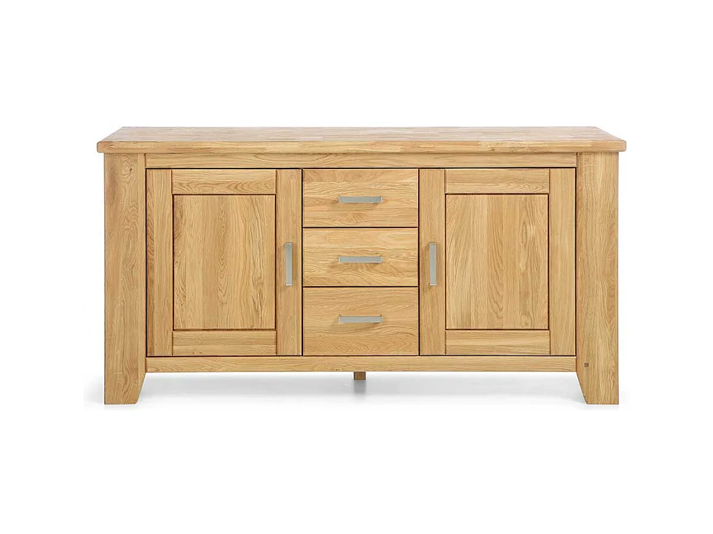 Vollholzkommode Wildeiche geölt drei Schubladen zwei Türen