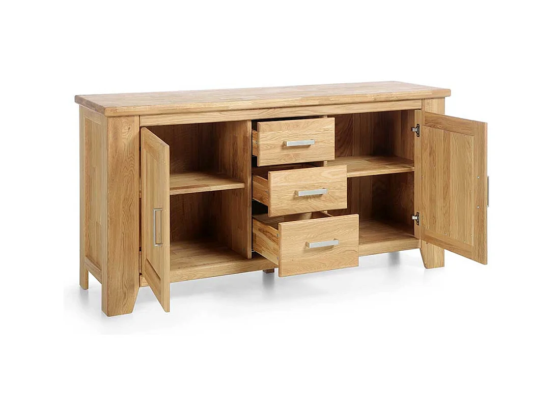 Vollholzkommode Wildeiche geölt drei Schubladen zwei Türen