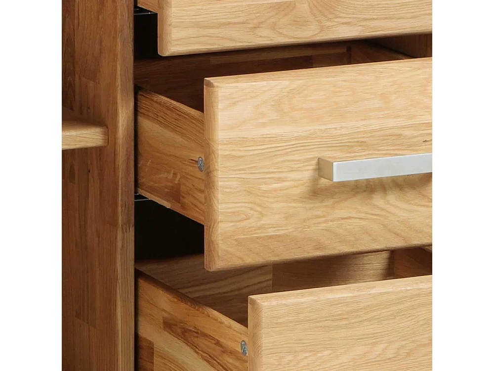 Vollholzkommode Wildeiche geölt drei Schubladen zwei Türen