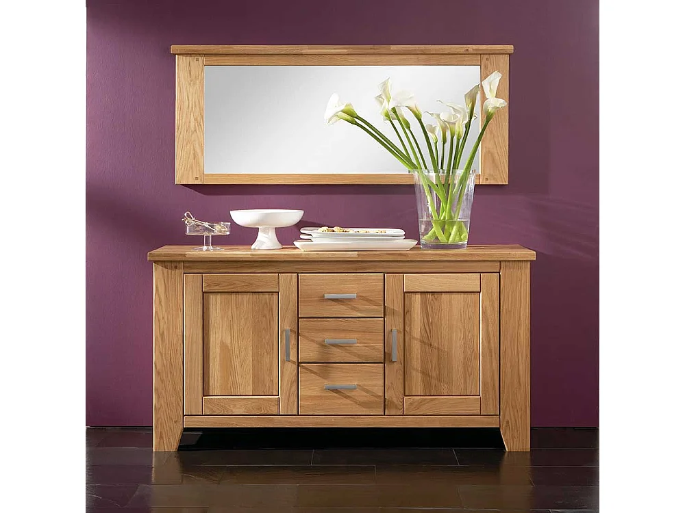 Vollholzkommode Wildeiche geölt drei Schubladen zwei Türen