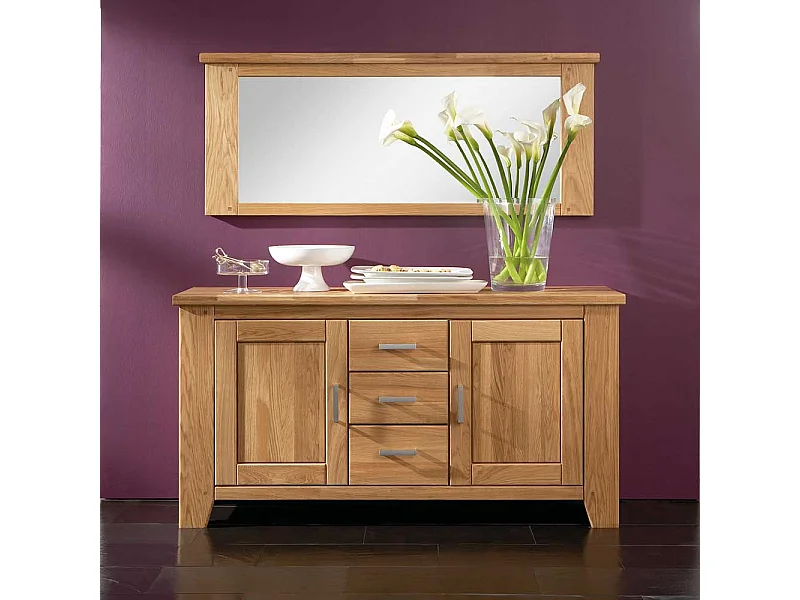 Vollholzkommode Wildeiche geölt drei Schubladen zwei Türen