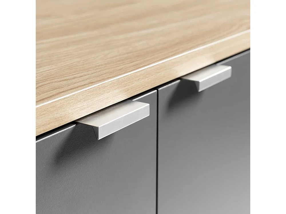 Esszimmersideboard in Eiche hell Holzoptik Dunkelgrau