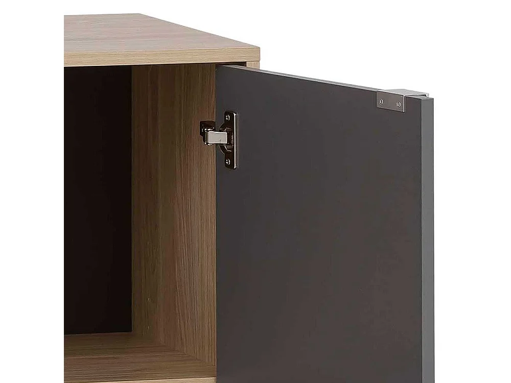 Esszimmersideboard in Eiche hell Holzoptik Dunkelgrau