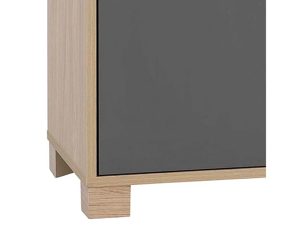 Esszimmersideboard in Eiche hell Holzoptik Dunkelgrau