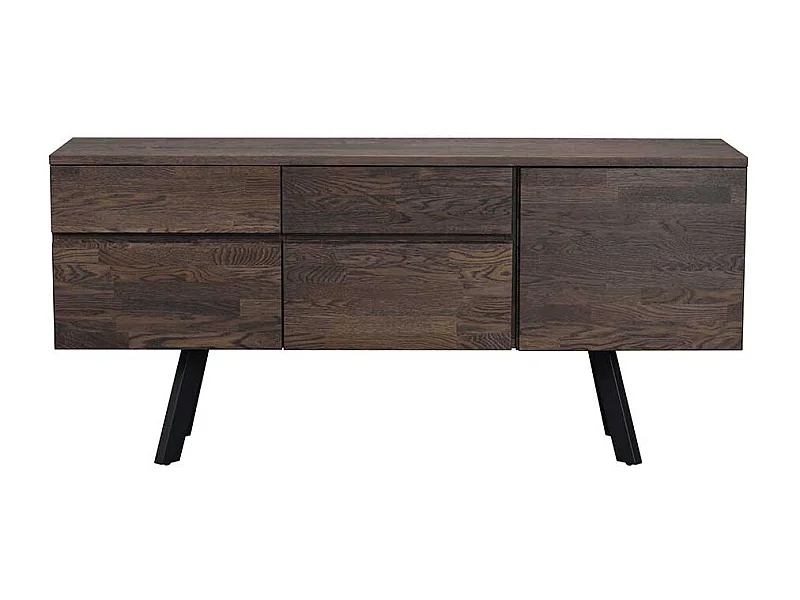 Wohnzimmer Sideboard in Rauchfarben lackiert Eiche Massivholz